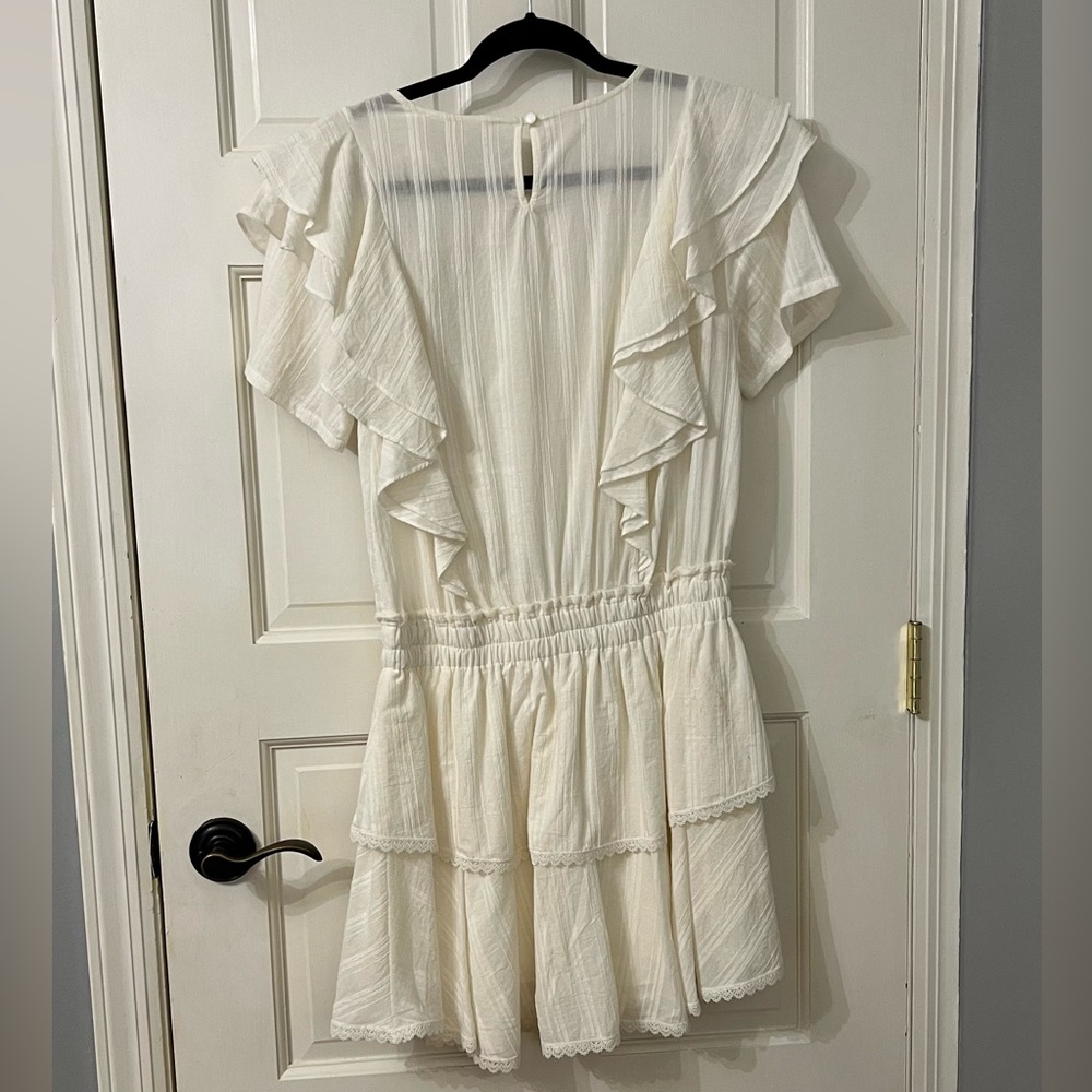 Shabby Chic Cream Ruffle Mini Dress - Picture 2 of 3